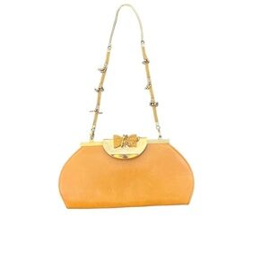 Sacco 1823 Italian‎ Leather Bag With Swarovski Crystal, Tan